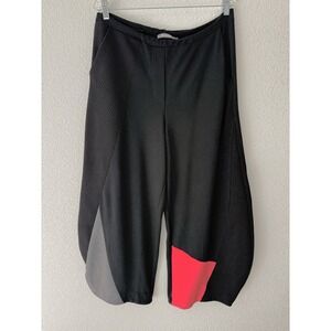 Alembika Wide Leg Balloon Pants Womens 4 Black Colorblock Artsy Art Lagenlook